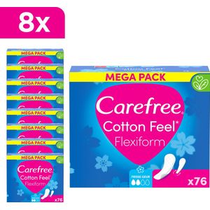 Carefree Cotton Feel Flexicomfort - luchtdoorlatende inlegkruisjes - frisse geur - absorptiegraad twee - 8 x 76 stuks