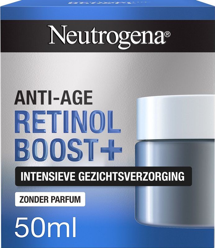 Neutrogena® Anti-Ageing Retinol Boost+, intensieve gezichtsverzorging met zuivere Retinol, parfumvrij, 50 ml