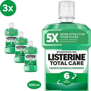 LISTERINE Mondwater Total Care Tandvleesbescherming - mondspoeling - complete bescherming en gezond tandvlees - 3 x 500 ml