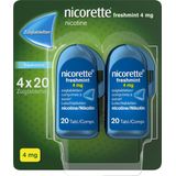 Nicorette Suikervrije Zuigtabletten Freshmint, nicotinevervanger, 4 mg, Stoppen met roken - 1 x 80 stuks