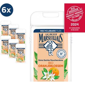 Le Petit Marseillais douchegel voordeelverpakking - bio oranjebloesem - extra zachte douchecrème - hydraterend - 6 x 250ml