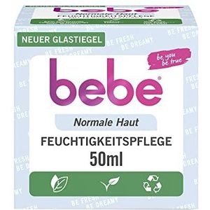bebe Vochtinbrengende crème (50 ml), gezichtscrème voor normale huid met perzikextract en vitamine E, lichte vochtinbrengende crème voor het gezicht