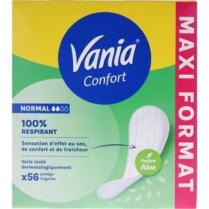 Vania - Comfort - Inlegkruisjes - Normale Aloë Geur - Doos van 56 Stuks - 100% Ademend en Comfortabel