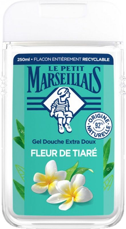 Le Petit Marseillais | Extra zachte douchegel (fles van 250 ml) – 92% ingrediënten van natuurlijke oorsprong – pH-neutraal voor de huid en zonder kleurstoffen