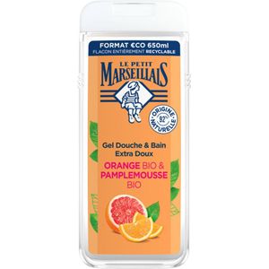 Le Petit Marseillais Douchegel, extra zacht, oranje en grapefruit, 650 ml