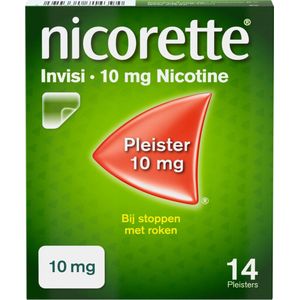 Nicorette Invisi Pleisters, nicotinevervanger, 10mg, Stoppen met roken - 1 x 14 stuks