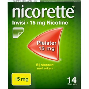 Nicorette Invisi Pleisters, Nicotinevervanger, Stoppen met roken, 15mg - 14 stuks