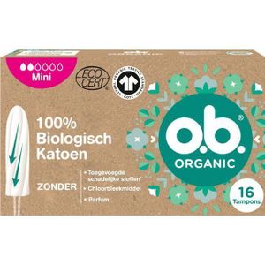 O.B.® Organic Tampons - Mini - Biologisch Katoen - Plasticvrij - 100% Recyclebaar