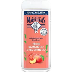 Le Petit Marseillais Extra zachte douchegel en badgel, biologische witte perzik en biologische nectarine, 6 x 250 ml