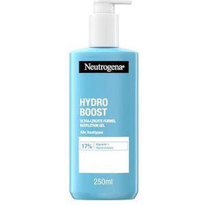 Neutrogena Hydro Boost Bodylotion gel, ultralichte formule voor een soepele huid, hydraterende bodylotion met 17% glycerine + hyaluronzuur, lichaamscrème-gel voor alle huidtypes (250 ml)