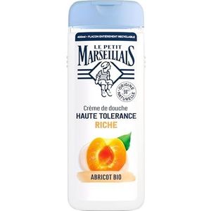 Le Petit Marseillais | Douchecrème met hoge tolerantie rijke biologische abrikoos (fles van 400 ml) - 98% ingrediënten van natuurlijke oorsprong - douchegel voor droge en gevoelige huid
