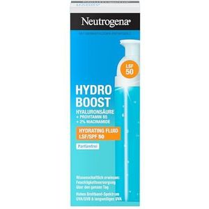Neutrogena Hydro Boost Hydrating Fluid SPF 50 met Hyaluronzuur, Hydrateert en Beschermt, Parfumvrij, 50ml