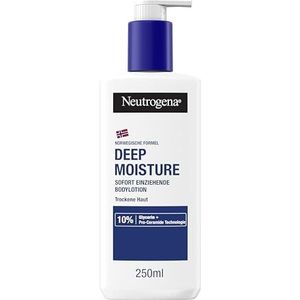 Neutrogena Noorse Formule Deep Moisture Bodylotion (250 ml), direct intrekkende bodylotion voor 72 uur intensieve vochtigheid, niet-vette huidverzorgingslotion voor droge huid