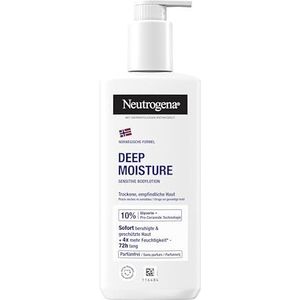 Neutrogena Noorse Formule Deep Moisture Sensitive Bodylotion (250 ml) voor droge, gevoelige huid, voedende bodylotion met 10% glycerine + Pro-Ceramide-technologie