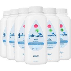 Johnson's Babypoeder - 6 x 200gr - Talkpoeder - Unisex - voordeelverpakking
