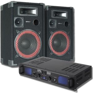 DJ set - 500W DJ set met versterker, speakers en luidsprekerkabel. Perfect voor de startende DJ!