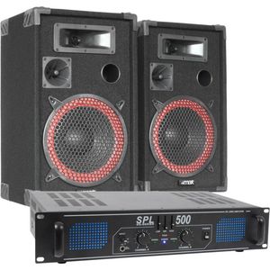 DJ set - 500W DJ set met versterker, speakers en luidsprekerkabel. Perfect voor de startende DJ!