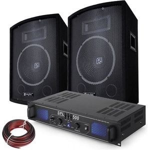 500W PA DJ Disco set met versterker en luidsprekers