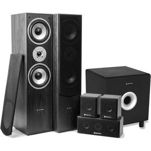 Surround set home cinema 5.0 - Fenton 1150 Watt met 200 Watt actieve 8'' subwoofer - Zwart