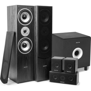 Fenton - Surround Set Home Cinema 5.0 - Zwart - 1150 Watt met 200 Watt 10'' Actieve Subwoofer
