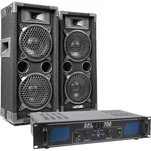 DJ speakers - MAX DJ geluidsinstallatie 700W met twee MAX26 speakers en een SPL700 versterker