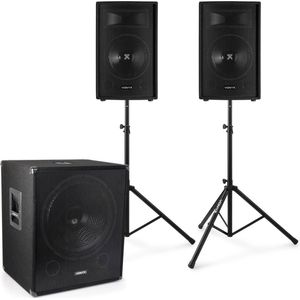 Vonyx - 2.1 Geluidsinstallatie - 1600W - 18 inch Subwoofer - 12 Speakers