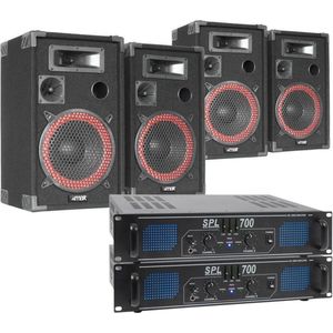 Dubbele XEN3510 Geluidsset. 4 speakers. 2 versterkers