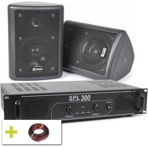 SkyTec - Complete Garageset - Geluidsinstallatie - Inclusief Luidsprekers en Versterker
