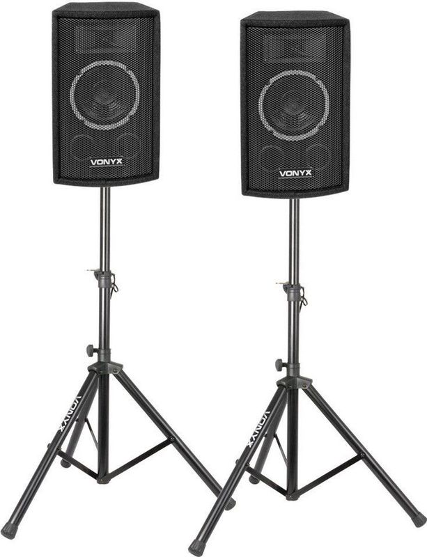 Vonyx SL6 - Set van 2 Passieve Speakers - 6'' Woofer - 500W Max - Incl. Statieven
