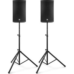 Power Dynamics PD410A actieve bluetooth speakerset 10 met statieven - 1600W