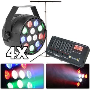 MAX PartyPar lichtset met standaard, DMX controller en kabels
