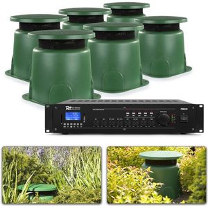 Power Dynamics - 100V Bluetooth Geluidsinstallatie - Groen - 6 Weerbestendige Speakers - 180W