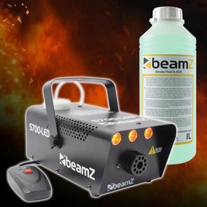 Halloween Flame feestset met BeamZ S700LED rookmachine en 1 liter rookvloeistof