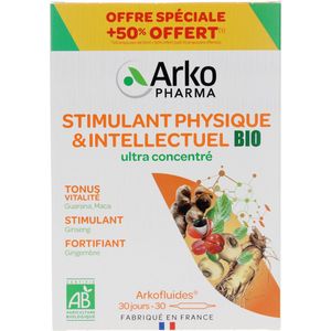 Arkopharma Arkofluides Organisch Fysiek en Intellectueel Stimulerend 30 Flesjes Speciale Aanbieding