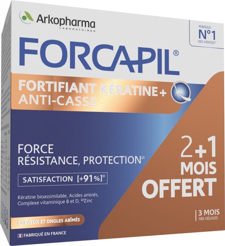 Forcapil - Keratine Versterker - 180 Capsules - Voedingssupplement