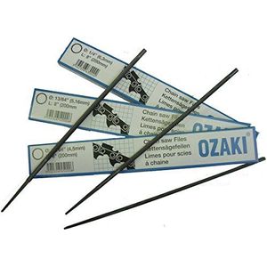 OZAKI - Kettingzaag 3/8 .404 – ronde vijl – onderhoud en slijpen – diameter 5,5 mm (7/32 inch) – lengte 20 cm (8 inch) – doos met 6 vijlen