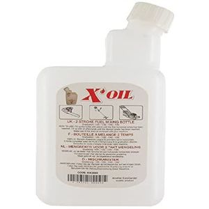 X'OIL - Kunststof fles voor 2-takt mengen – benzine en olie – schaalsysteem – 21 x 10,5 x 8,5 cm