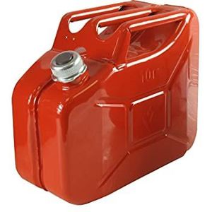 Jerrycan 10 l – metalen jerrycan – schroefvergrendeling – binnenbehandeling roestvrij – standaard voor transport van gevaarlijke stoffen