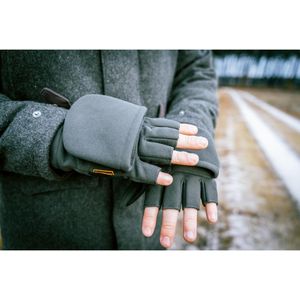 Wanten/vingerloze handschoenen softshell 500 warm groen