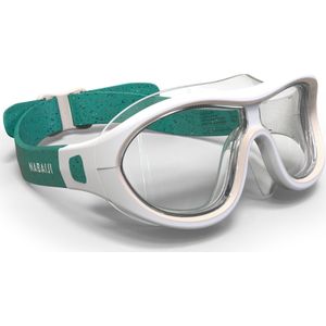 Zwembril swimdow universele maat wit groen heldere glazen