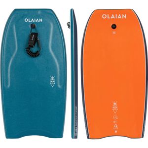 Bodyboard 500 blauw oranje met leash