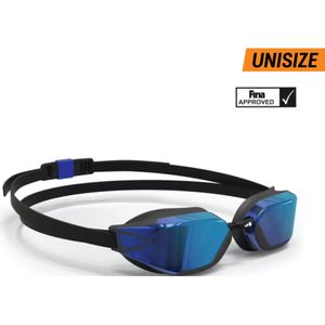 Zwembril met spiegelglazen bfast zwart/blauw één maat
