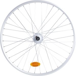 Voorwiel voor stadsfiets 28" dubbelwandig v-brake quick release zilverkleurig