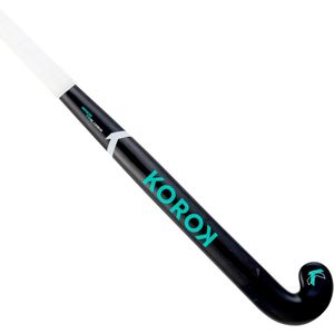 Fh990 hockeystick mid bow, 95% carbon zwart/turquoise