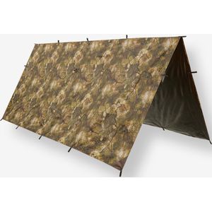 Waterdichte tarp voor bushcraft furtiv camouflage 2.95 x 2.8 m