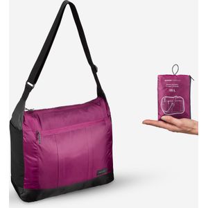 Compacte schoudertas voor backpacken travel 15 liter paars
