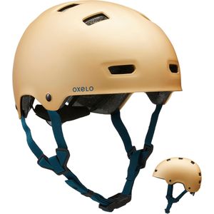 Helm voor inlineskaten skateboarden steppen mf540 urban gold