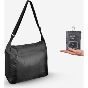 Compacte schoudertas voor backpacken travel 15 liter zwart