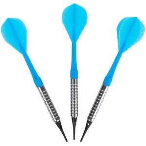 3 dartpijlen plastic punt s100 blauw
