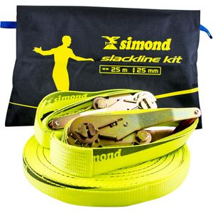 Slackline 25mm x 25m geel